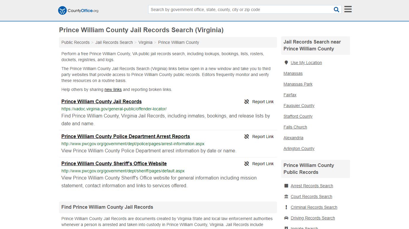 Prince William County Jail Records Search (Virginia)